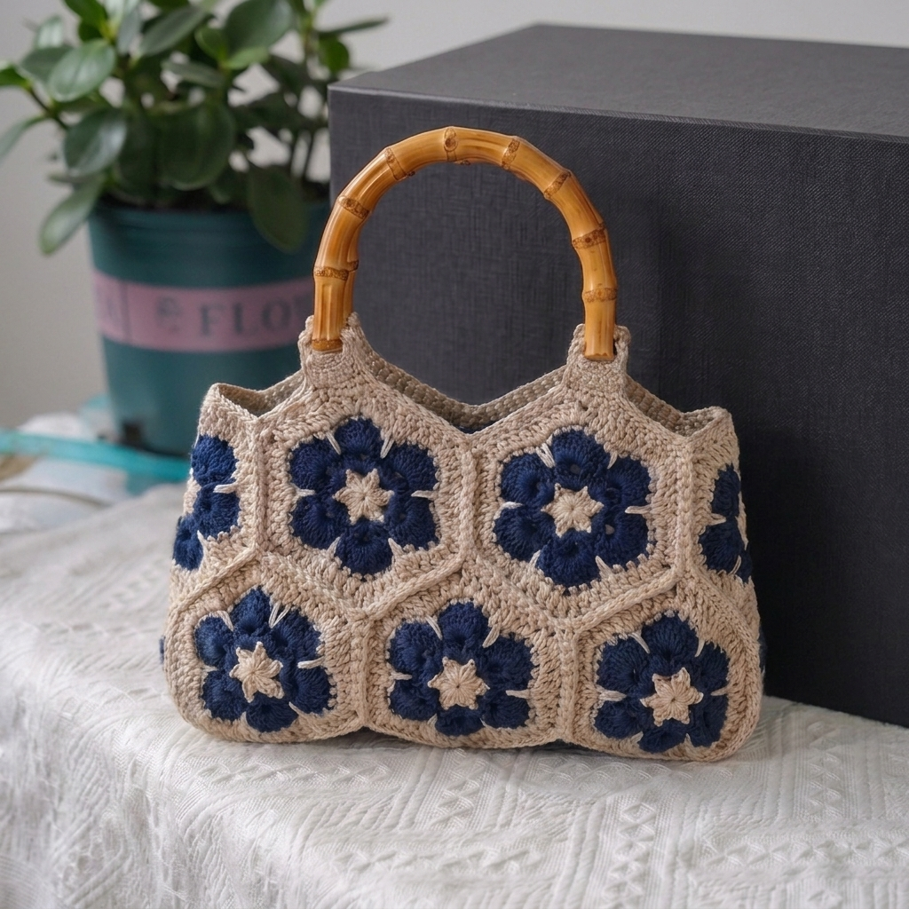 Handmade Crochet Tote Handbag by Davion