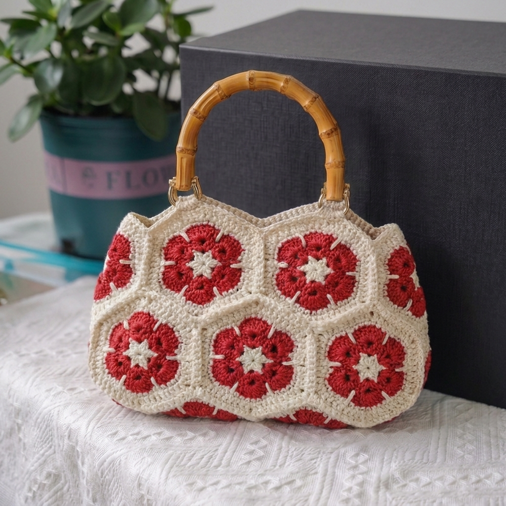 Handmade Crochet Tote Handbag by Davion